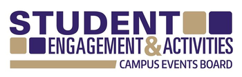 purple and gold Student Engagement and Activities logo 