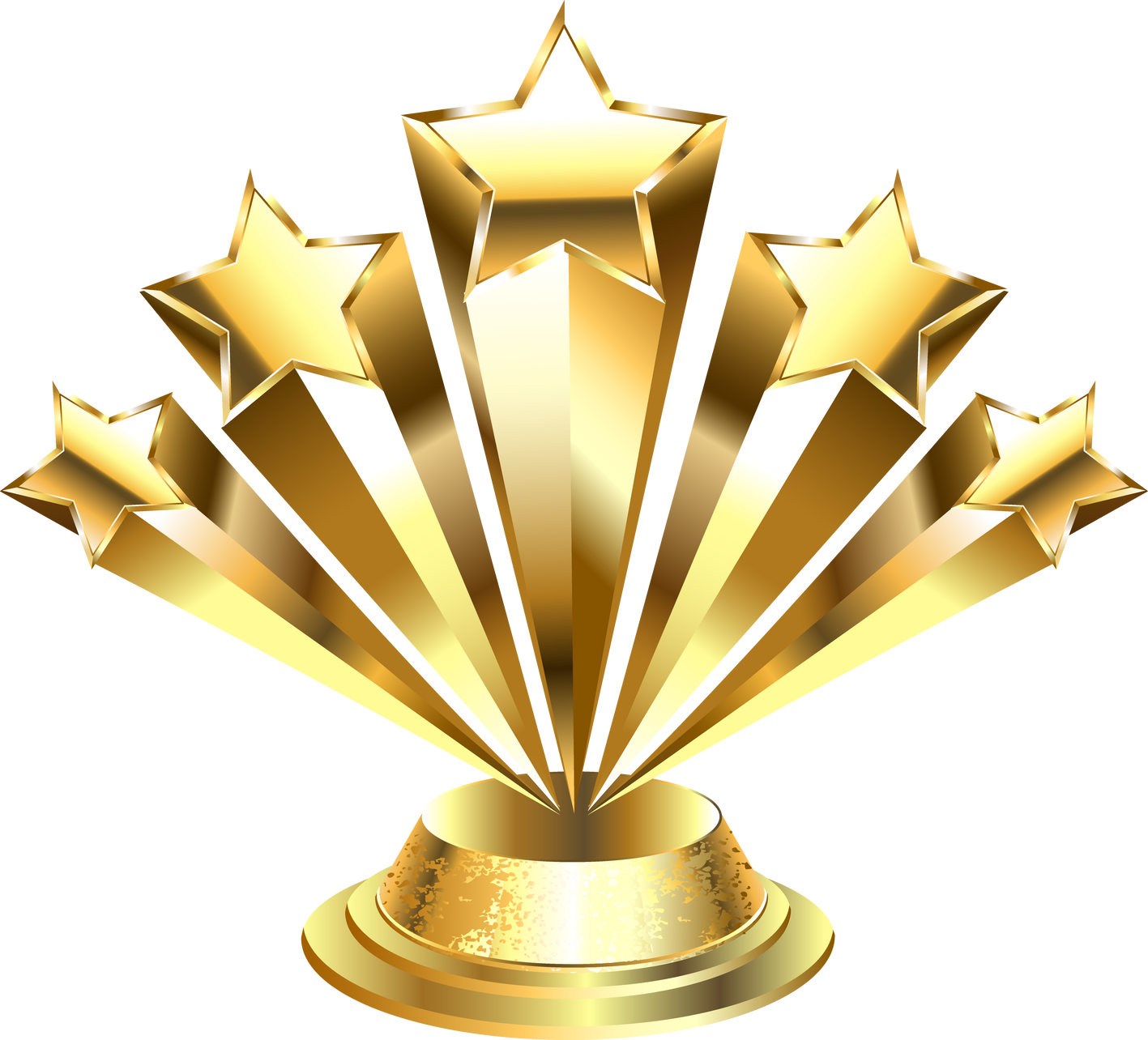 a golden trophy with five stars on it